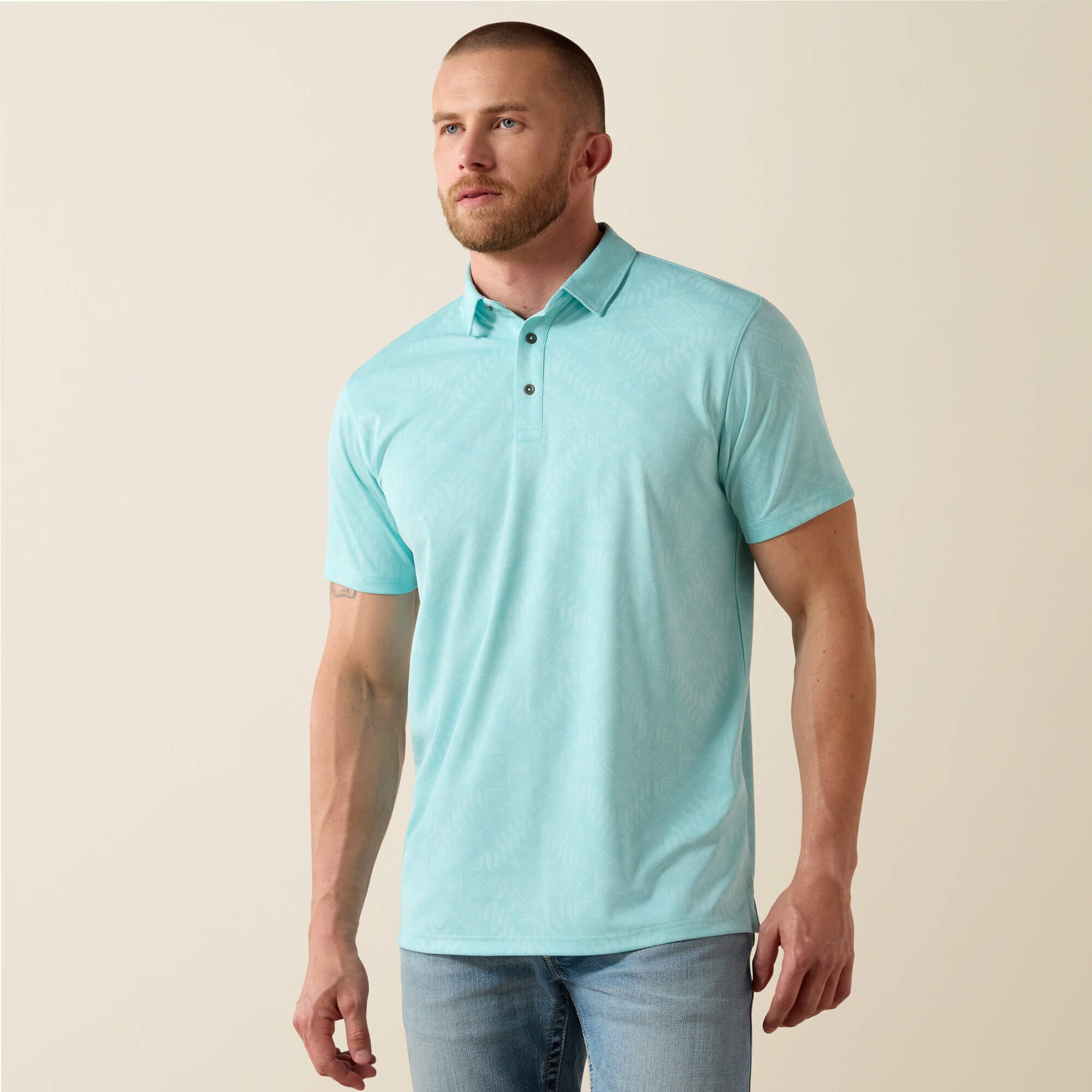 Jacquard Printed Fitted Polo