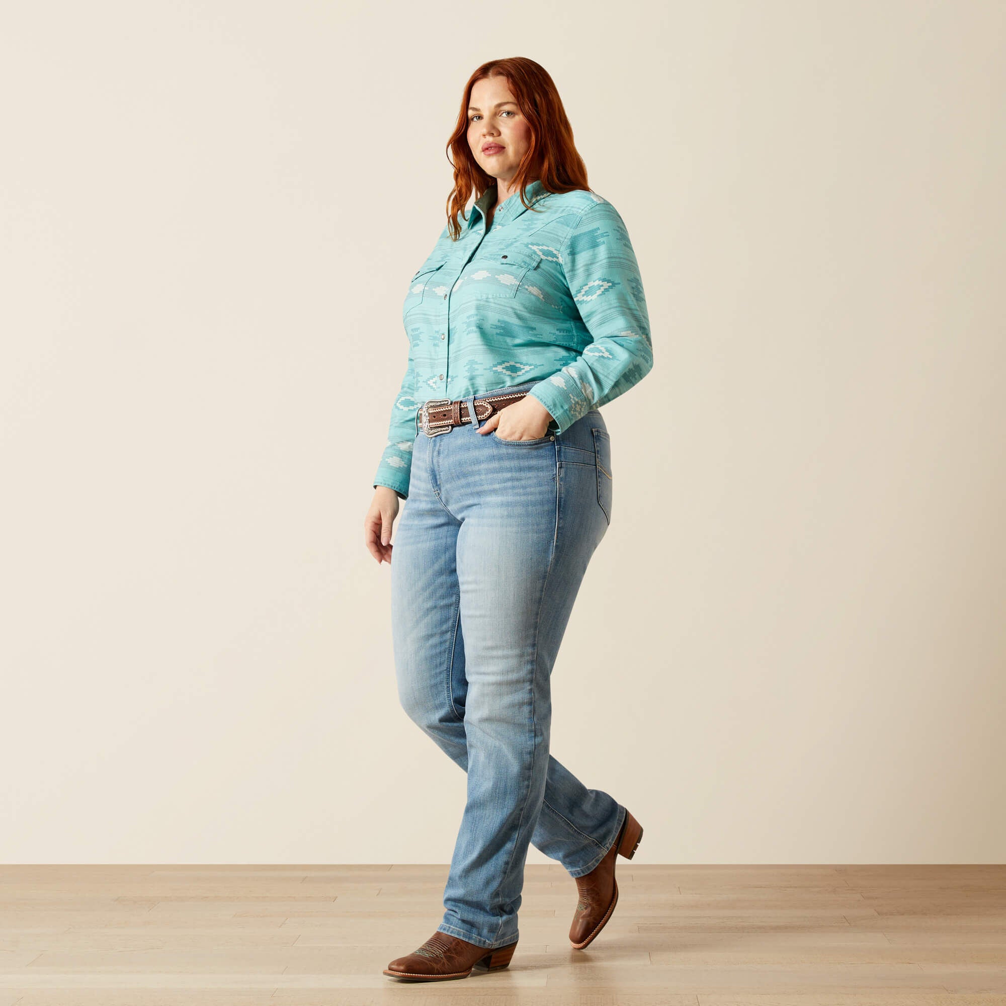 Mid Rise Alessia Straight Leg Jean