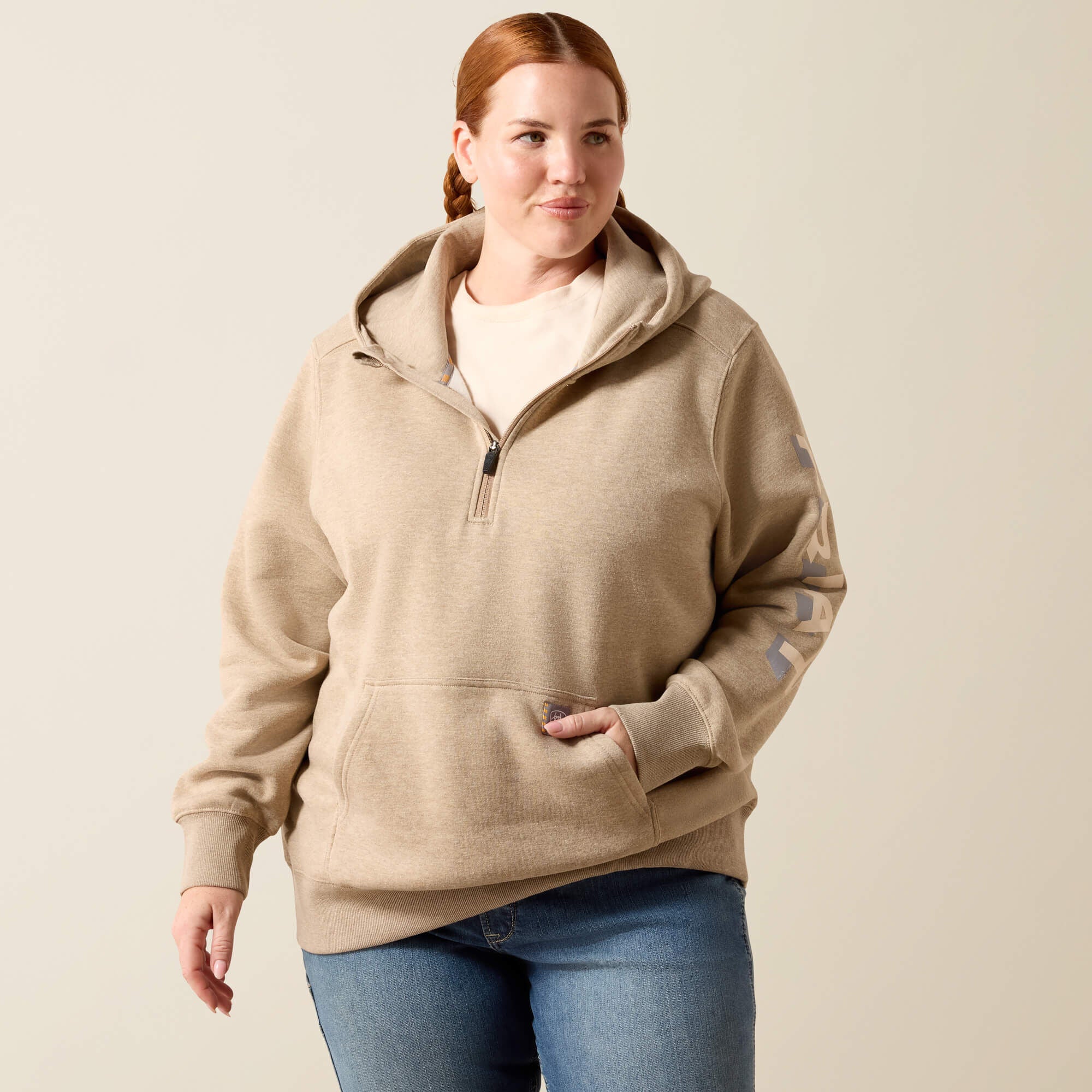 Rebar Lightweight Logo 1/2 Zip Hoodie